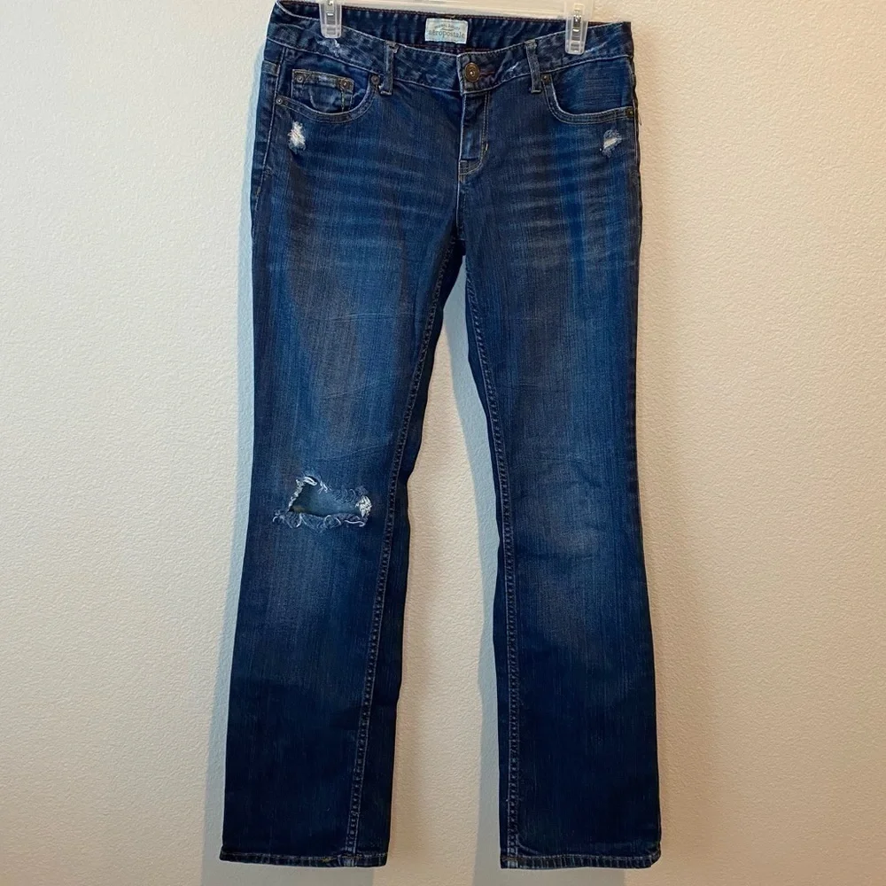 Vintage AEROPOSTALE Chelsea Bootcut Distressed Dark Wash Jeans Size 7/8